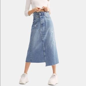 Free People Reworked Asymmetrical Denim Skirt